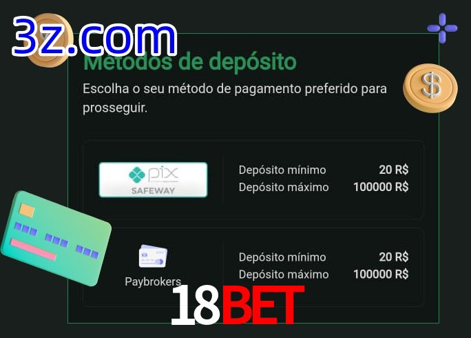 O cassino 18BET oferece uma grande variedade de métodos de pagamento